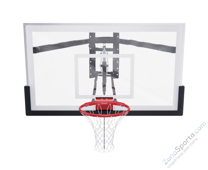 Баскетбольный щит DFC со съёмным регулятором высоты, стекло 12 мм, 180 х 105 см