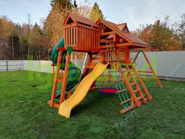 Деревянная детская площадка для дачи Igragrad Крепость Фани Deluxe 2