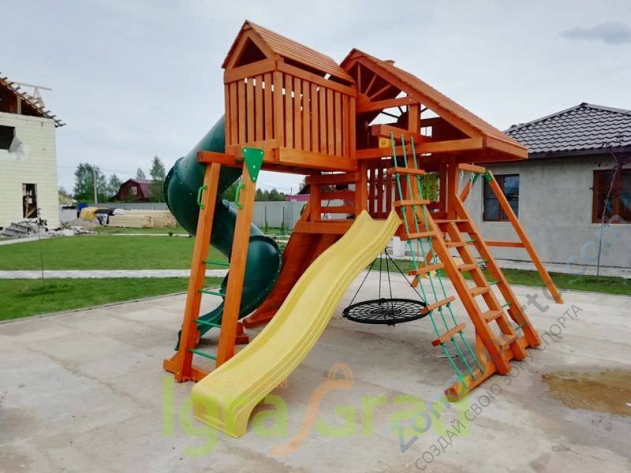 Деревянная детская площадка для дачи Igragrad Крепость Фани Deluxe 2