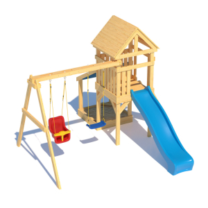 Детская площадка CustWood Scout S6 с деревянной крышей