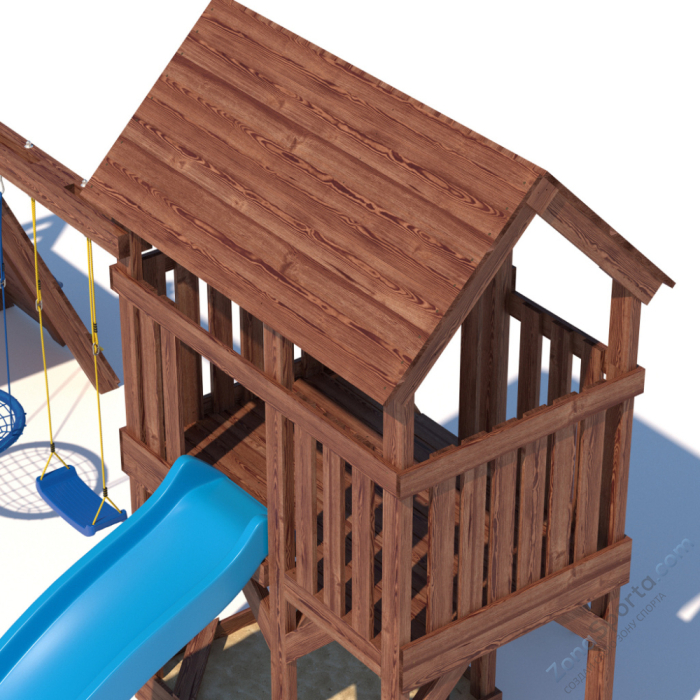 Детская площадка CustWood Scout SC8+ с большой деревянной крышей