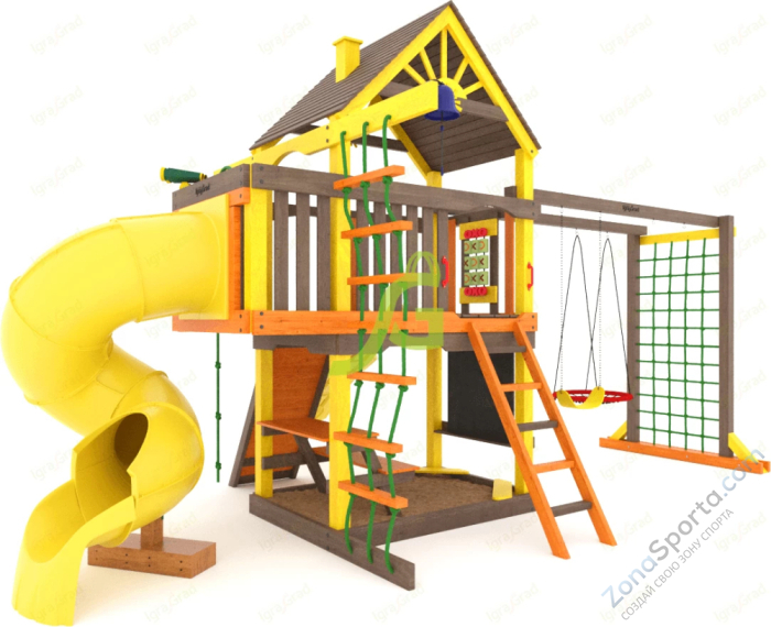 Детская площадка IgraGrad Шато с трубой (Дерево) мод.2