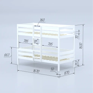 Кровать детская двухъярусная Савушка-05 80х160 White (белый)